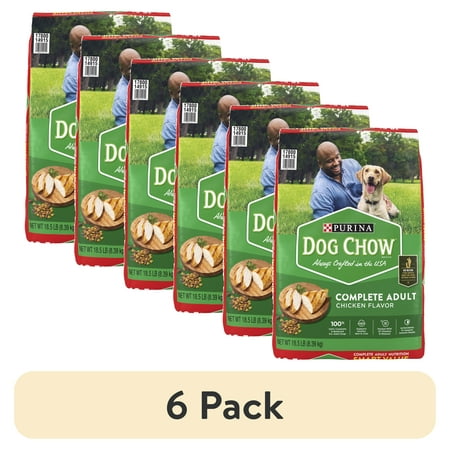(6 pack) Purina Dog Chow Complete, Dry Dog Food for Adult Dogs High Protein, Real Chicken, 18.5 lb Bag