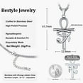 thumbnail image 6 of Bestyle Eye of Horus Ankh Cross Pendant Necklace for Women Men Stainless Steel Chain Necklace Ancient Egyptian Amulet Jewelry Gifts, 6 of 8
