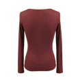 thumbnail image 5 of Arlun Womens Long Sleeve Color Block Scoop Neck Shirt Fall Lightweight Ribbed Knit Y2k Going out Tops Soft Comfy Winter Stretchy Base Layer Thermal Undershirts Daily Wear 1-Red L, 5 of 5
