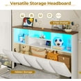 thumbnail image 6 of Twin Bed Frames with Bookcase Headboard, Wooden Bed Frame Twin Size with Charging Station, 4 Storage Drawers and LED Lights, LED Bed Frame with Type-C and USB, No Box Spring Needed, White, 6 of 10