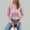 Pink, variant on Aueoeo Fashion Sweaters for Women Crewneck Long Sleeve Slim Fitted Textured Cable Knit Pullover Sweater Tops