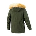 thumbnail image 4 of hopeusnice Men's Winter Thickened Hood Warm Windproof Outwear Jacket Coat Parkas Green XXXL, 4 of 6