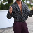 thumbnail image 4 of INCERUN, moda de otoño, camisetas de manga larga para hombre, camisas con estampado de puntos, ropa de calle para hombre, camiseta informal, camiseta de gran tamaño S-5XL, 4 of 5
