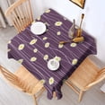 thumbnail image 2 of Purple Daisy Flower Wavy Lines Pattern Square Tablecloth,Waterproof Square Table Cover,Wipeable Spillproof Washable Table Cover for Home Kitchen Party Decor 42"X42"(107x107cm), 2 of 6