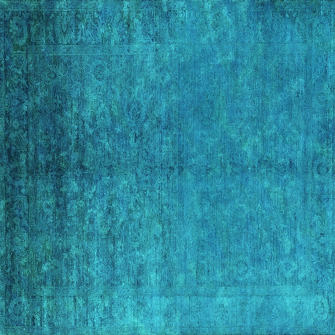 Ahgly Company Machine Washable Indoor Square Persian Turquoise Blue ...
