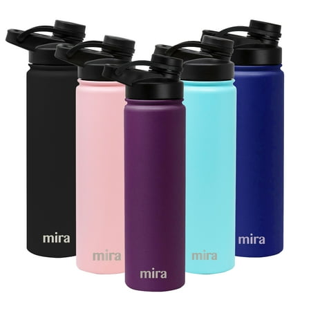 

MIRA 24 oz Stainless Steel Water Bottle | Vacuum Insulated Metal Thermos Flask Keeps Cold for 24 Hours Hot for 12 Hours | BPA-Free Spout Lid Cap | Iris