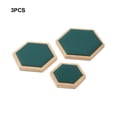 thumbnail image 3 of Qarigey Bandeja de exhibición hexagonal con superficie de terciopelo, textura y protección a prueba de arañazos, 3 pack/lote Ropa, zapatos y accesorios Miscelánea Verde, 3 of 6