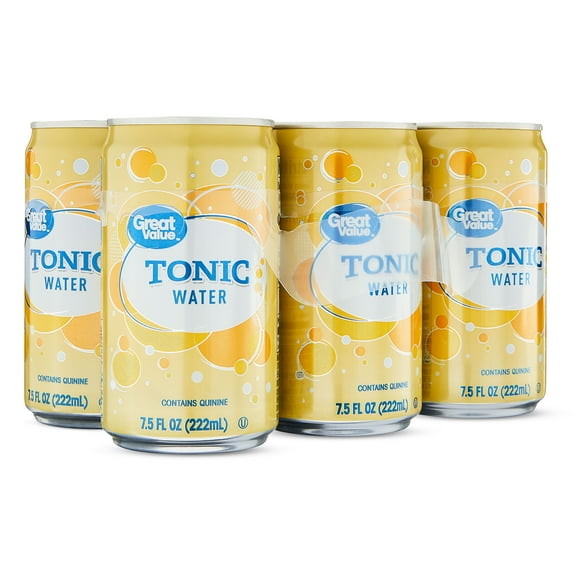 Great Value Tonic Water, 7.5 fl oz, 6 Pack Cans