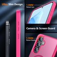 thumbnail image 6 of Magnetic for Samsung Galaxy S24 FE Case, [Military Drop Protection][Anti-Fingerprint] Slim Translucent Matte Back Durable Cover for Samsung Galaxy S24FE 6.7”-Rose Red, 6 of 7