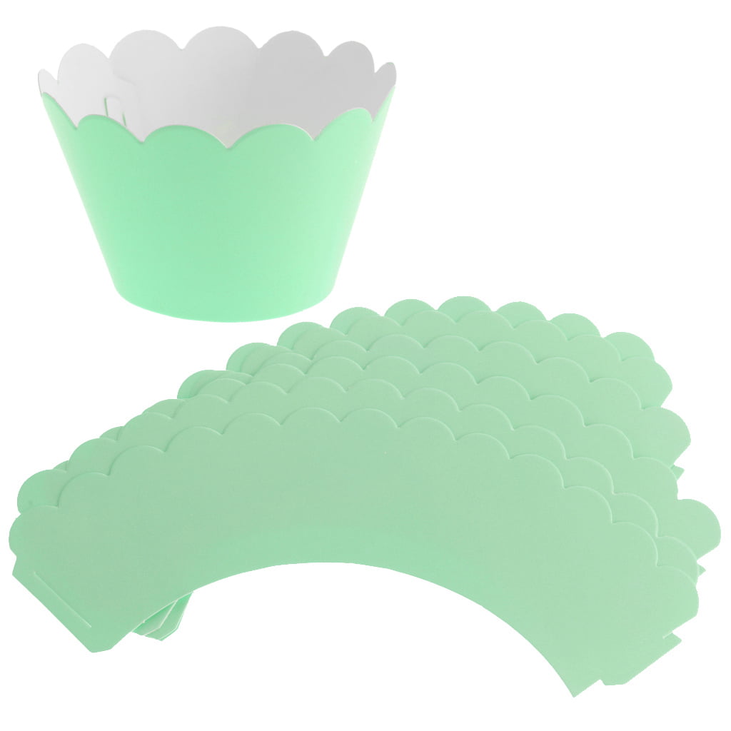 Paper Cupcake Stand Popcorn Box Candy Bag Cupcake Wrapper Table Decor Green 