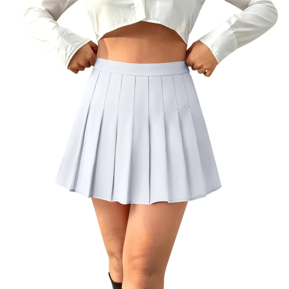 UAMVSH Pleated Skirt for Women Summer High Waisted A-Line Skirts Dressy Casual Work Office Mini Skirts Going Out Outfits