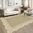 thumbnail image 4 of 2x6 Runner Rug Scalloped Kitchen Runner Rug Non Slip Washable Entryway Runners Modern Bordered Foldable Thin Accent Carpet Low Pile Soft Nursery Rugs, 4 of 13