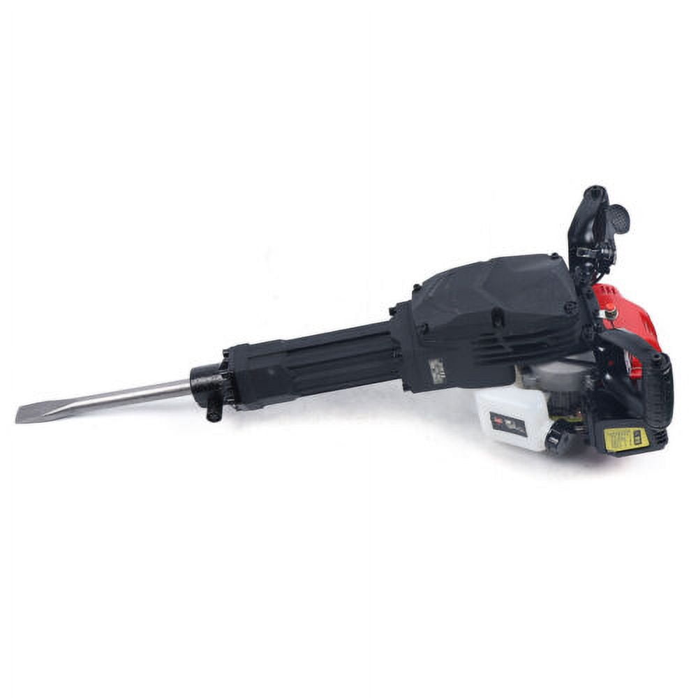 Gas Demolition Jack Hammer 1900W Concrete Breaker w/ Flat + Point Chisel Bits