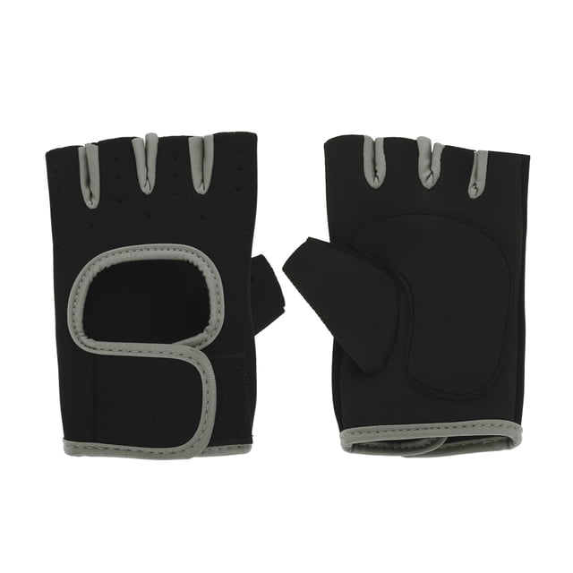 Guantes deportivos de entrenamiento de fuerza Unique Bargains, guantes atléticos de medio dedo, talla X grande, color gris