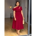 thumbnail image 2 of AURA Women Plus Size Bodycon Maxi Dress One Shoulder Waist Cutout Elegant Summer Dress, 2 of 6