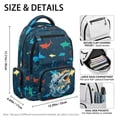 thumbnail image 5 of Kuiaobaty Shark Print Kids Backpack for Boys Large Capacity Bookbag with Bottle Holder Lightweight School Backpack for School, Blue, 5 of 7