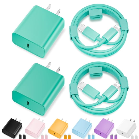 Cargador para iPhone MAILESI 20W USB-C de carga rápida, 2 paquetes con cables