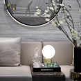 thumbnail image 2 of Marca Amazon: lámpara de escritorio de mesa de salón con globo de cristal moderno con bombilla LED, acabado de latón, 2 of 5