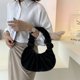 thumbnail image 3 of Bolsa Moda mujer felpa plisada hombro axila invierno bolsos (negro) JShteea Para Estrenar, 3 of 9