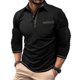 thumbnail image 2 of Ceisia Men's Slim Fit Long Sleeve Turndown Collar Shirt with Contrast Trim and Chest Pocket Black M Gifts, 2 of 8