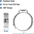 thumbnail image 3 of Bates- PEX Cinch Clamp Rings, 1-Inch, 50 Pack, Stainless Steel, Pex Clamps, Pex Rings, 1 Pex Crimp Rings, Pex clamp, 1 inch Pex Clamps, Pex Pipe Clamps, Crimp Clamps, 1 inch Pex Crimp Rings, 3 of 6