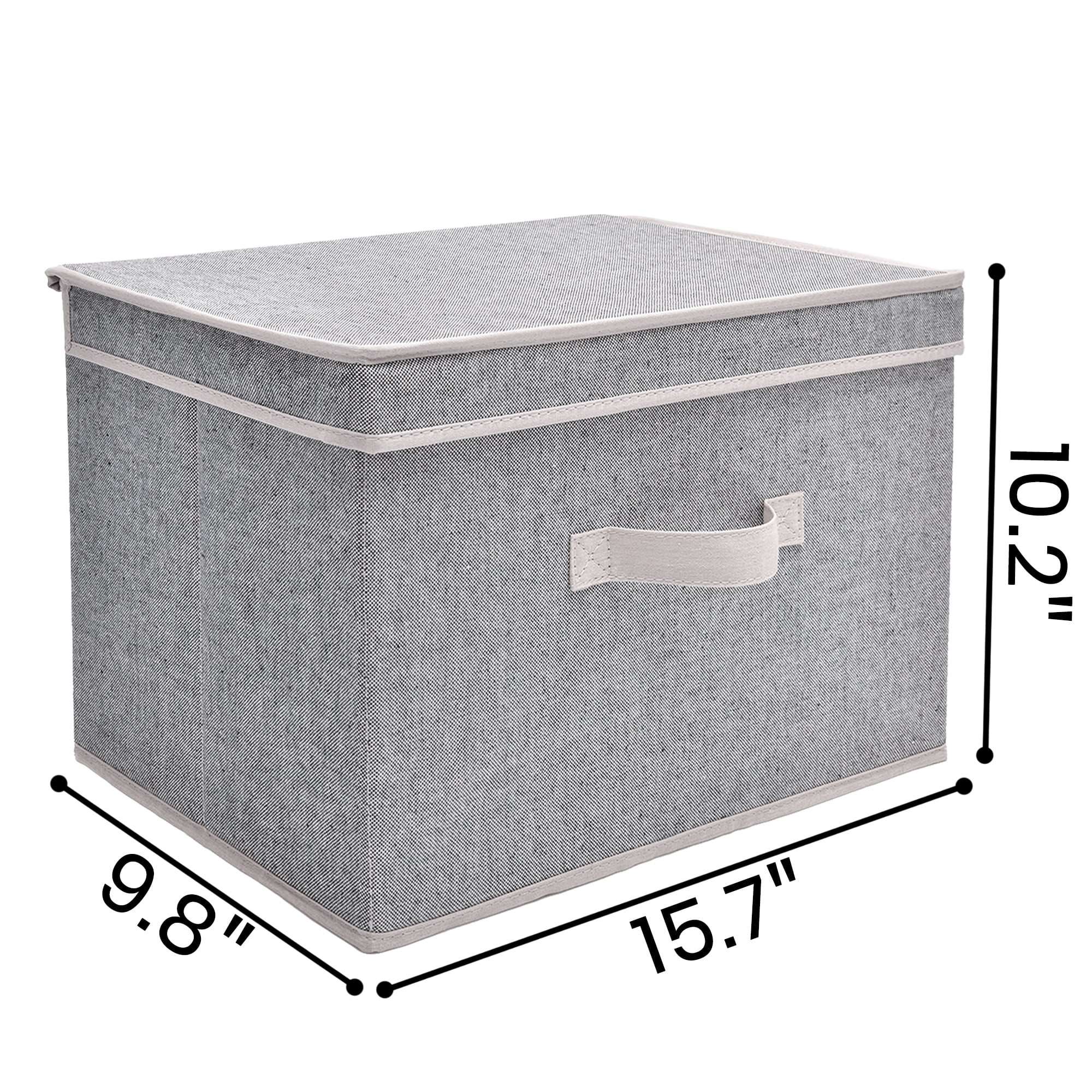 StorageWorks Fabric Storage Bins with Lids & Handles, Decorative Storage  Boxes for Closet & Shelf, Large Storage Bins, 2-Pack, Gray, 14.7 x 9.8 x