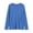 Blue, variant on Girls Long Sleeve Shirts Ribbed Crew Neck Side Slit Blouse with Pockets Kids Fall Casual Loose Comfy Tops Trendy