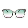thumbnail image 1 of Lunettes de Soleil Rectangulaires Chic Mod en Plastique Vert Ardoise Rose, 1 of 4