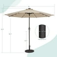 thumbnail image 2 of Sonerlic 9' LED Patio Umbrella and Shade Market Outdoor Aluminium Pole Table Umbrella for Garden, Deck and Pool,Sand, 2 of 7
