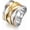 Tricolor, variant on Intertwined Crossover Chunky Statement Ring for Women, Stainless Steel Wide Index Finger Band, Party Concert Everyday Style