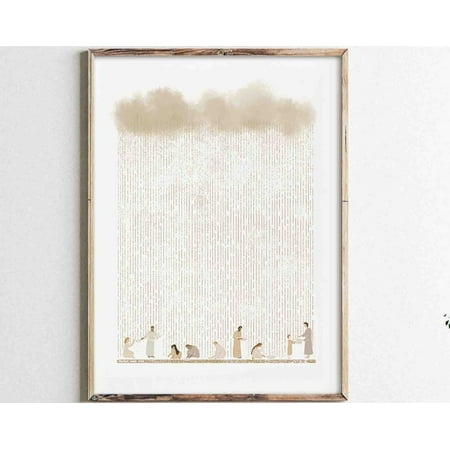 Rain Down Manna, Bread From Heaven, God Provides Bible Sketch Wall Art Christian Modern Bible Print Gift, Exodus Wall Art, Modern Wall Decor, 8x12 UNFRAMED