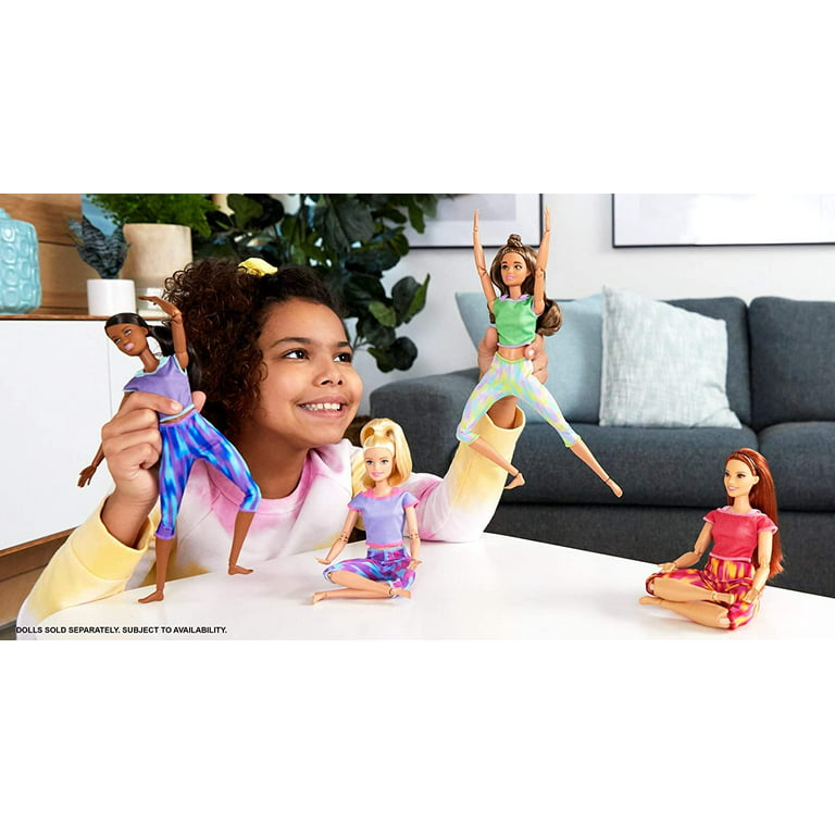 ubemandede som resultat Tidligere Barbie Made To Move Doll with 22 Flexible Joints Long wavy Brunette Hair -  Walmart.com