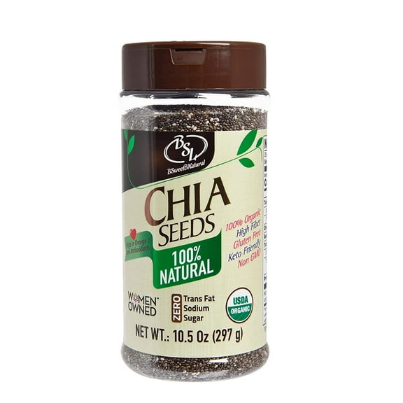 BSL Ground Chia Seeds, Edible Powder, Contains Seeds Allergen, High in Fiber, Protein & Antioxidants, 10.5 oz