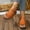 Brown, variant on Gspmoly Sandals for Women Summer, Women's Fashion Casual Summer New Solid Color Belt Buckle Flat Bottom Hollow Retro Outdoor Beach Sandals Sandals for Women Black 40