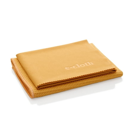 E-Cloth Window Cleaning Pack - 1 Waffle-Weave Glass Scrubbing Cloth and 1 Polishing