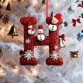 thumbnail image 4 of Surpdew 26 Letter Ornaments Christmas Tree Decoration Personalized Snowman Monogram Initial Letter M Alphabet For Tree Diy Craft Christmas Ornament, Hanging Name Tags For Xmas Tree Decor H, 4 of 6
