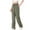 Army Green, variant on Ayolanni Army Green Womens Summer Pants Cargo Straight-Leg Elastic Band Drawstring Solid Pants Ladies Pants L