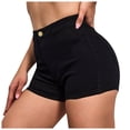thumbnail image 2 of Conairie Black Jean Shorts Womens Slim Lift Elastic High Waisted Denim Shorts Comfort Summer Distressed Trousers with Pockets L, 2 of 9