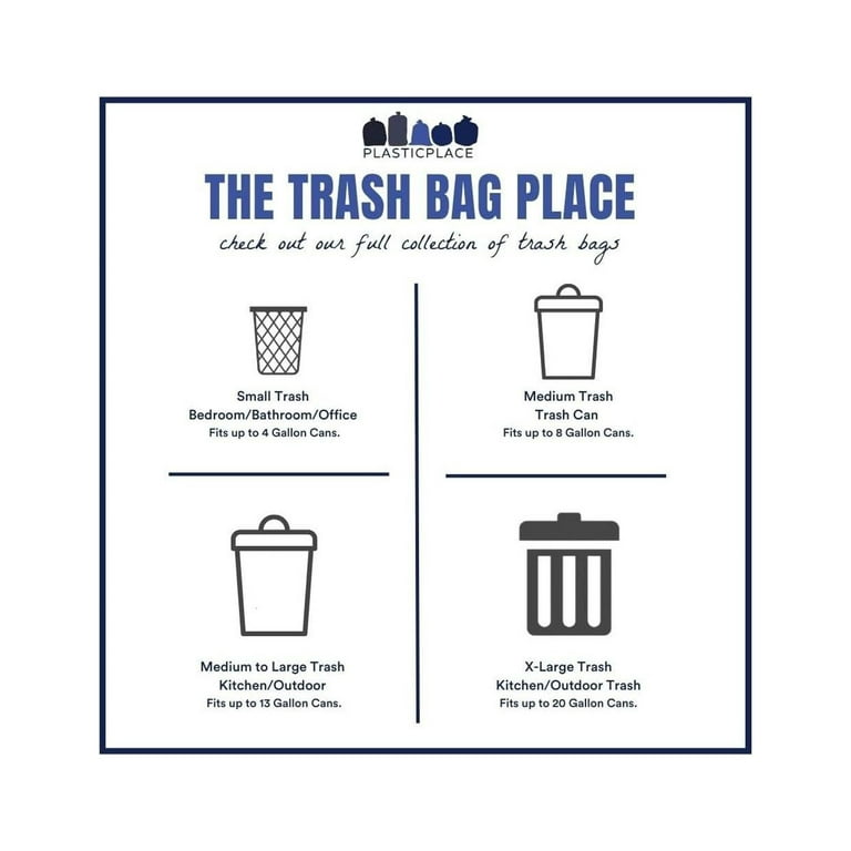 Plasticplace 55-60 Gallon High Density Trash Bags, Clear (150 Count)