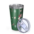 thumbnail image 2 of 16oz Tumblers Green Christmas Pattern Stainless Steel Vacuum Insulated Double Wall Travel Tumbler Cups Mug with Lid and Straw,Cleaning Brush for Coffee,Tea, 2 of 4