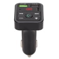 thumbnail image 1 of Transmisor FM Bluetooth 5.0, llamadas manos libres, reproductor de música USB 2.0, adaptador de radio Bluetooth para coche con pantalla LED para coches, 1 of 14