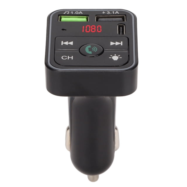 Transmisor FM Bluetooth 5.0, llamadas manos libres, reproductor de música USB 2.0, adaptador de radio Bluetooth para coche con pantalla LED para coches