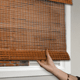 thumbnail image 4 of Natural Woven Light Filtering Cordless Bamboo Roman Shades for Windows, 65.5 in. W x 72 in. L, Salem, 4 of 5