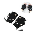thumbnail image 4 of Guantes Sin Dedos De Calefacción, Manopla De Calefacción USB Suave, Lavable, Portátil, A La Moda, Encantadora Para Mujeres Para Trabajo De Oficina ANGGREK Negro, 4 of 8