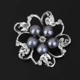 thumbnail image 2 of Broche Salvador Flor Imitación Perla Plata Gris, 2 of 6
