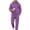 Purple, variant on Mens Full Zip Fleece Hooded Tracksuit Set Two Piece Outfit with Drawstring Sweatpants and Long Sleeve Jacket for Casual Wear
