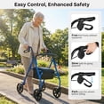 thumbnail image 6 of Costway Rollator Walker with Seat, Height Adjustable Handles, Storage Basket for Seniors Purple, 6 of 10