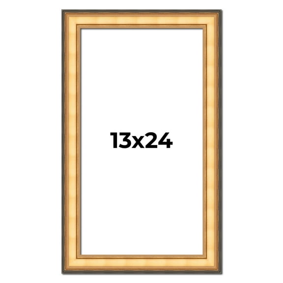 13x24 Frame Gold Plein Aire Solid Wood Picture Frame Width 2 Inches | Interior Frame Depth 0.5