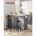 thumbnail image 2 of VASAGLE 2 Pack Bar Stools, PU Upholstered Breakfast Stools, 29.7 Inches Barstools with Back, 2 of 9