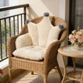 thumbnail image 5 of COM1950s Plush Chair Cushion With Backrest, Soft Seat Cushion for Office Chair, Integrated Back Support, Cozy Polyester Desk Chair Pad for Home and Study Use, 5 of 7